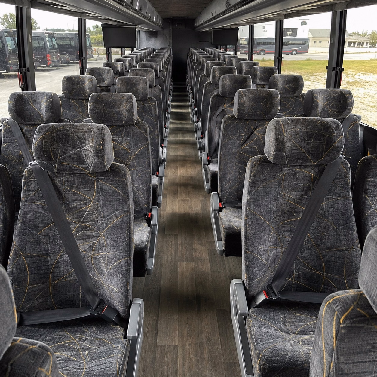 56 passenger charter bus interior